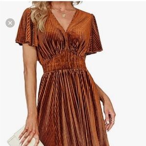 Chic Rust Midi Dress